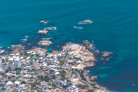 Cape Town coastal district top view from Table Mountainの写真素材