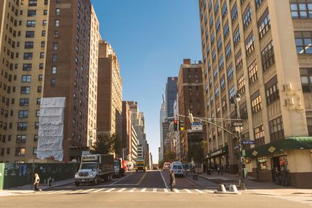NEW YORK, USA - OCTOBER 2015: Streets of Chelsea district in Manhattan, New York