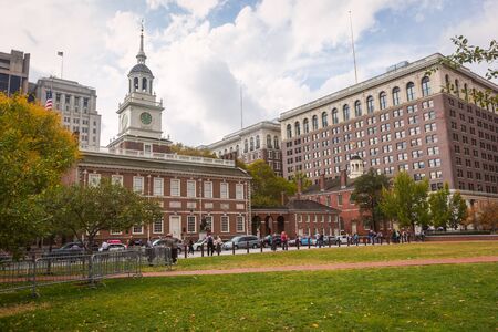 PHILADELPHIA, USA - OCTOBER, 2015: Independence hall building in historical center of Philadelphiaのeditorial素材