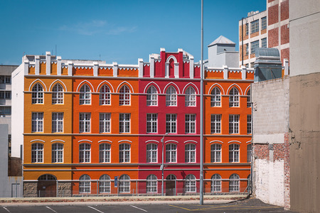 Colorful facades in district six in Cape Town, South Africaの写真素材