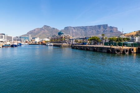 CAPE TOWN, SOUTH AFRICA - NOVEMBER, 2018: Cape Town waterfront view from the harbourのeditorial素材
