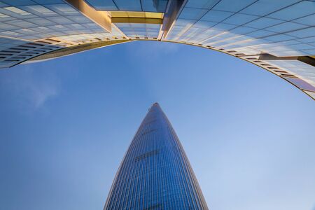 SEOUL, KOREA - MARCH, 2019: Lotte Tower - highest building in South Korea and cloudy blue sky backgroundのeditorial素材