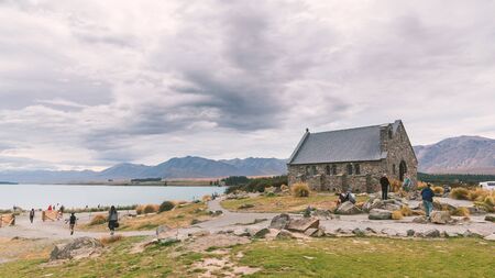 TEKAPO, NEW ZEALAND - DECEMBER, 2017: Church of the Good Shepherd at lake Tekapo, New Zealandのeditorial素材