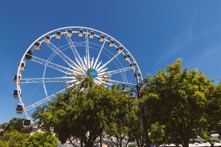 CAPE TOWN, SOUTH AFRICA - NOVEMBER, 2018: Ferris wheel view at Waterfront in Cape Townのeditorial素材