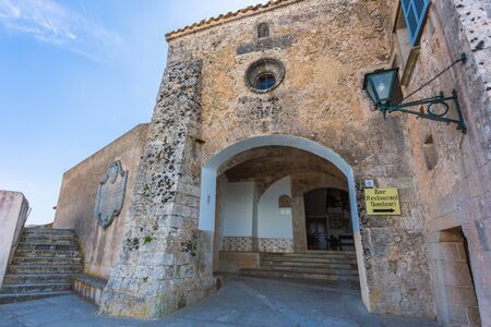 FELANITX, SPAIN - JUNE, 2015: Old wall of Santuari de Sant Salvador in Felanitx, Mallorcaのeditorial素材