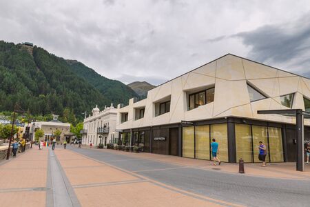 QUEENSTOWN, NEW ZEALAND - DECEMBER, 2017: Streets of Queenstown downtown, extreme capital of New...