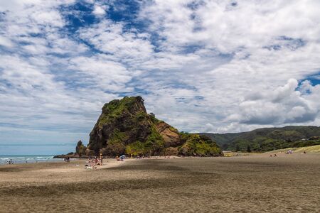 Piha beach view, western coast of Auckland, New Zealandの写真素材