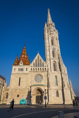 BUDAPEST, HUNGARY - OCTOBER, 2019: Matthias Church famous historical building in Budapestのeditorial素材