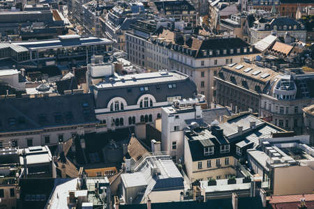 VIENNA, AUSTRIA - OCTOBER, 2019: Rooftop view of Vienna historical centerのeditorial素材