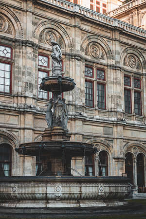 Vienna Opera House closeup facade view with details