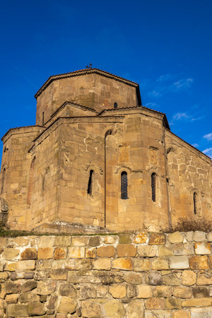 Beautiful Jvari monastery, famous historical place in Mtskheta, Georgiaの写真素材