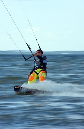 Kitesurfer in action. Motion blur. の写真素材