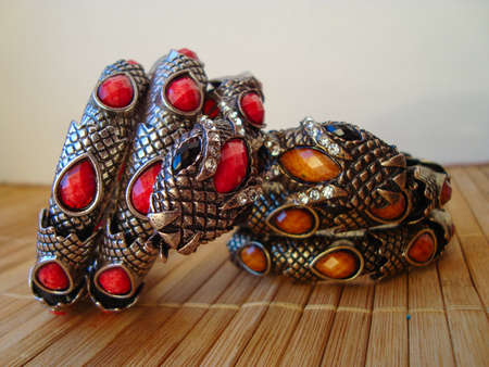 bracelets in form of snakesの写真素材