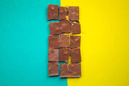 Chocolate on the background pop art bright backgroundの写真素材