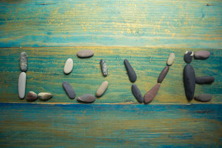 love word made of stonesの写真素材