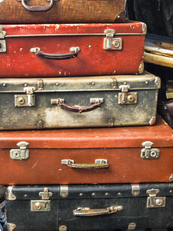 old vintage suitcasesの写真素材