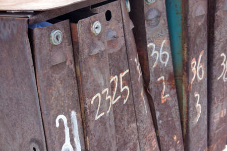 vintage metal mailboxesの写真素材