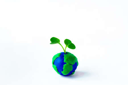 Earth clay with the sprout. ecological concept.の写真素材