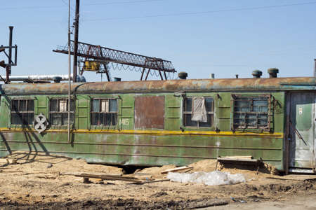 abandoned car old train.の写真素材