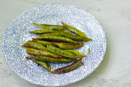 fried  peas on the plate. option vegetarian high protein.の写真素材