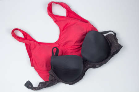 top view of the sports bra and classic everyday bra