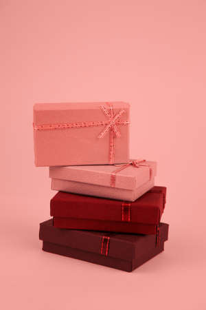 stack of gift boxes tonedの写真素材