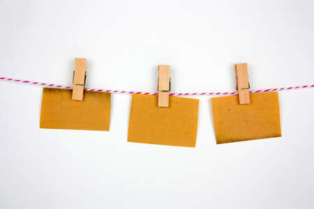 three vintagepaper notes with pkace for textの写真素材