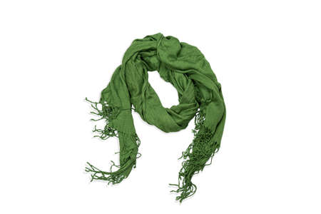 green scarf isolated on a white backgroundの写真素材