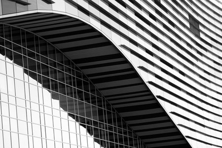 Close up photo detail of technological metal structure. Abstract black and white background image...