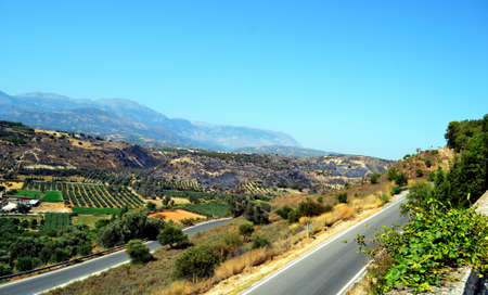 Greece, island Crete view from mount panoramaの写真素材