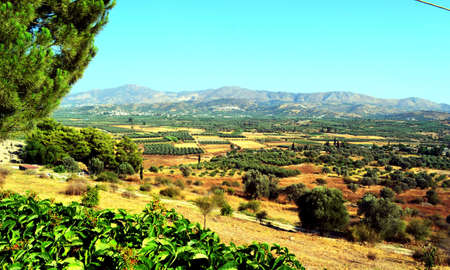 Greece, island Crete view from mount panoramaの写真素材
