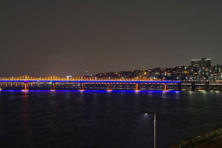 Night view of the Han River in Seoulの写真素材