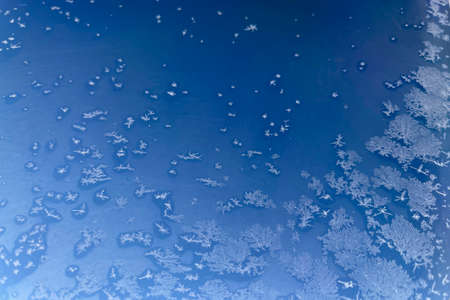 Ice crystals on glass