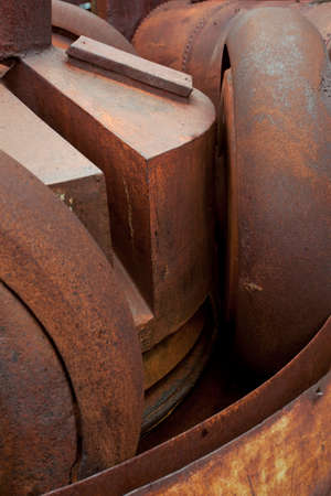 Rusty old steel industrial machineryの写真素材