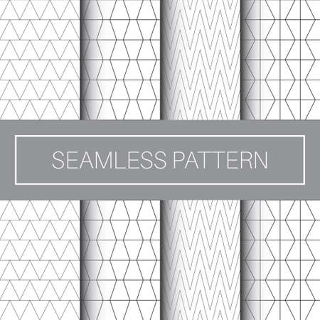Seamless Pattern Collection with Minimalist Line Art Designのイラスト素材