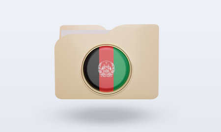 3d folder Afghanistan flag rendering front viewの写真素材