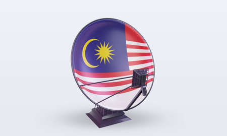 3d satellite Malaysia flag rendering front viewの写真素材