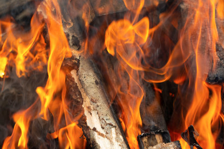 a fire that burns wood and everything