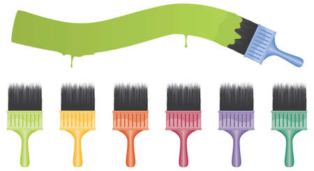 A set of colorful and detailed paintbrushes in editable  file. のイラスト素材