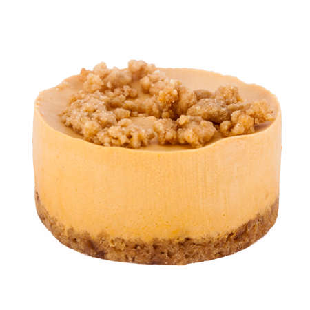 A delicious nuts mousse isolated on a white background.の写真素材