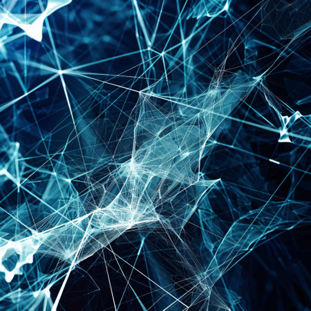 Abstract blue fractal background, computer-generated 3D illustration.の写真素材