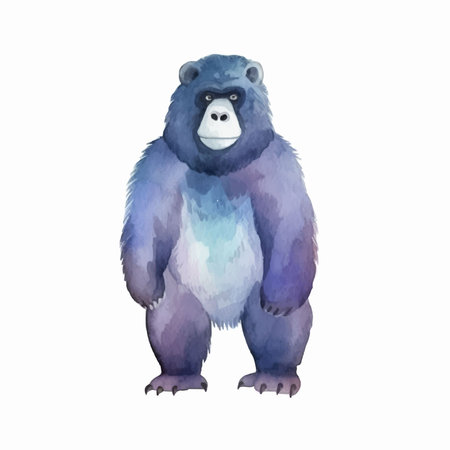 Watercolor illustration of a gorilla. Isolated on white background.のイラスト素材