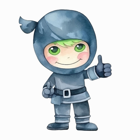 cartoon scene with cosplayer on white background - illustration for childrenのイラスト素材