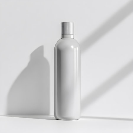 Blank cosmetic bottle mockup on white background. 3d renderingの写真素材