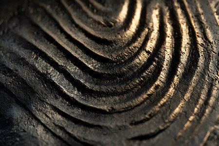 abstract background of a dark metal surface with a relief pattern.の写真素材