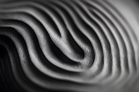 Close up of black leather texture. Abstract background. Macro photography.の写真素材