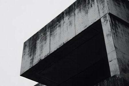 abstract of concrete building in black and white tone for background usedの写真素材