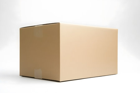 Brown cardboard box isolated on a white background. 3d render.