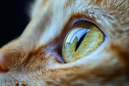 Close up of orange cat's eye. Macro shot with shallow depth of field.