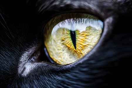 Cat eye close up. Macro shot of a cat's eye.の写真素材